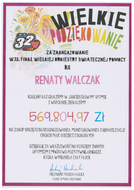 Podziękowania dla Prorektor
