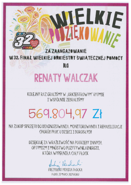 Podziękowania dla Prorektor