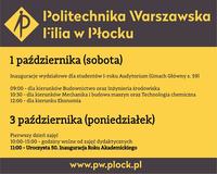 1 i 3 października na PW
